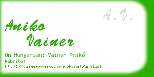 aniko vainer business card